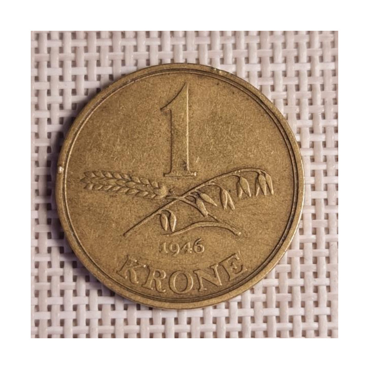 Denmark 1 Krone 1946 KM-835 VF