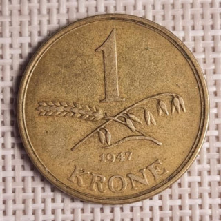 Denmark 1 Krone 1947 KM-835 VF
