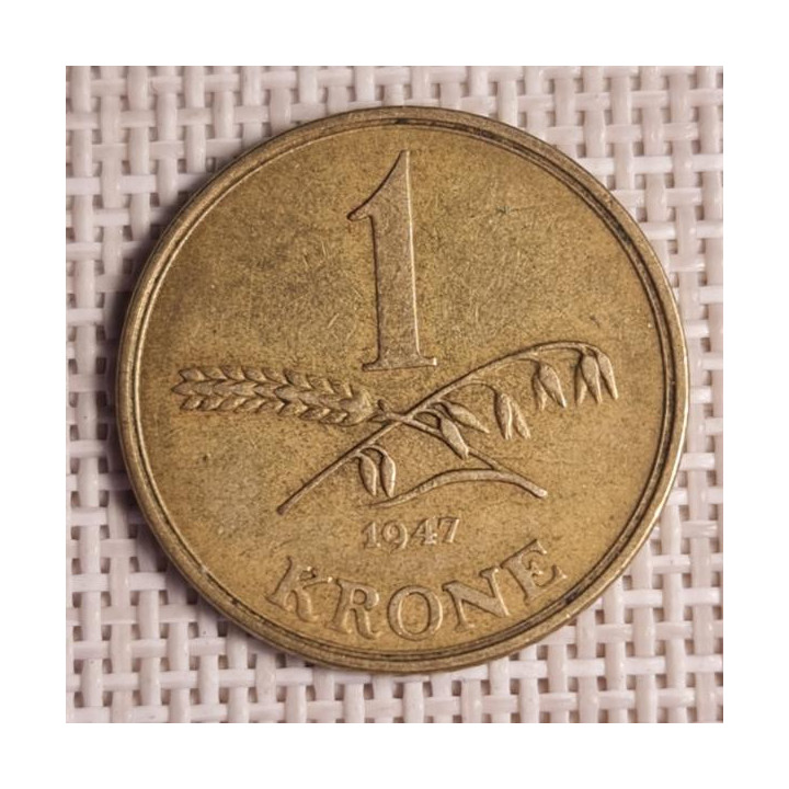 Denmark 1 Krone 1947 KM-835 VF