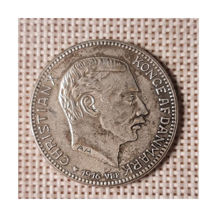 Denmark 2 Kroner 1916 KM-820 VF