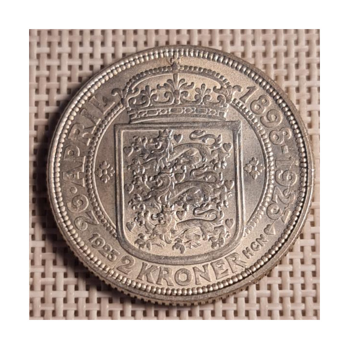 Denmark 2 Kroner 1923 "Wedding" KM-821 XF