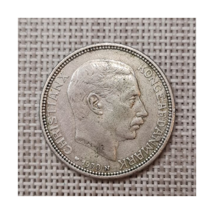 Denmark 2 Kroner 1930 "King Christian X" KM-829 VF