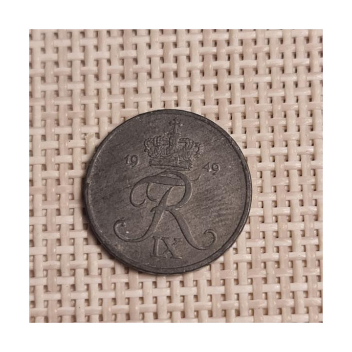 Denmark 1 Øre 1949 KM-839 VF