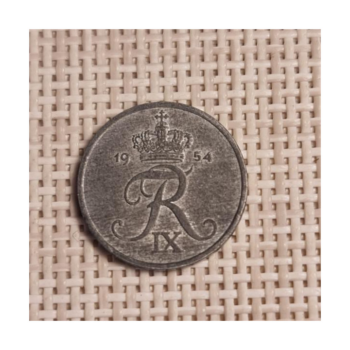 Denmark 1 Øre 1954 KM-839 VF