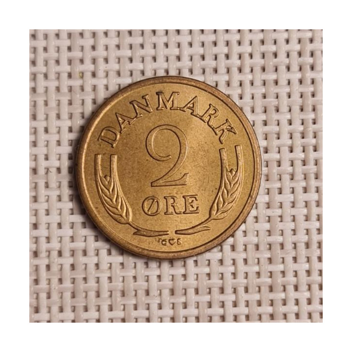 Denmark 2 Øre 1960 KM-847 XF
