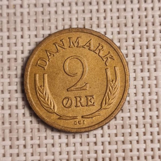 Denmark 2 Øre 1963 KM-847 XF