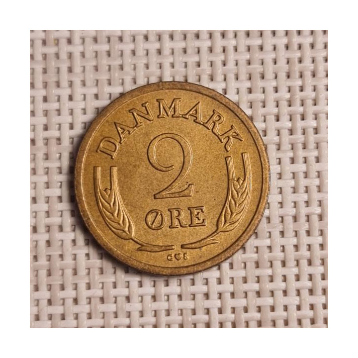 Denmark 2 Øre 1963 KM-847 XF