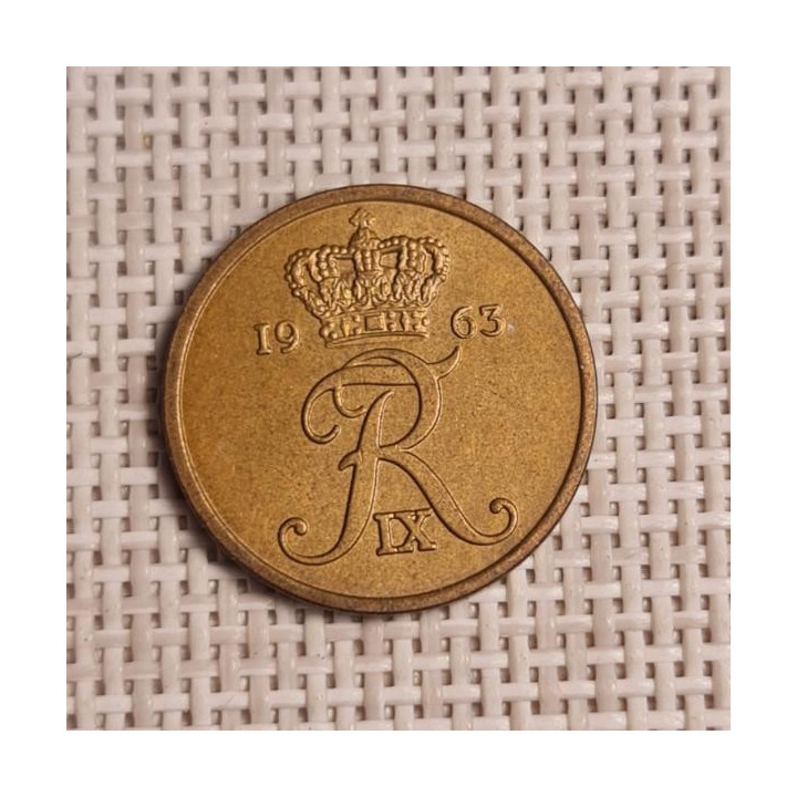 Denmark 2 Øre 1963 KM-847 XF