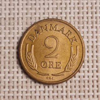 Denmark 2 Øre 1964 KM-847 XF