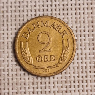 Denmark 2 Øre 1965 KM-847 XF