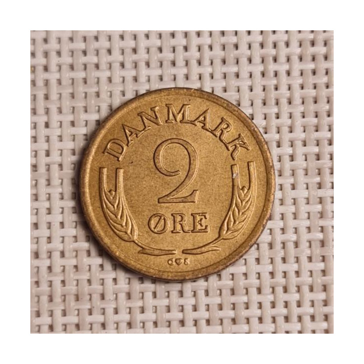Denmark 2 Øre 1966 KM-847 XF