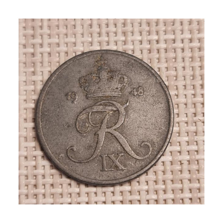 Denmark 2 Øre 1948 KM-840 VF