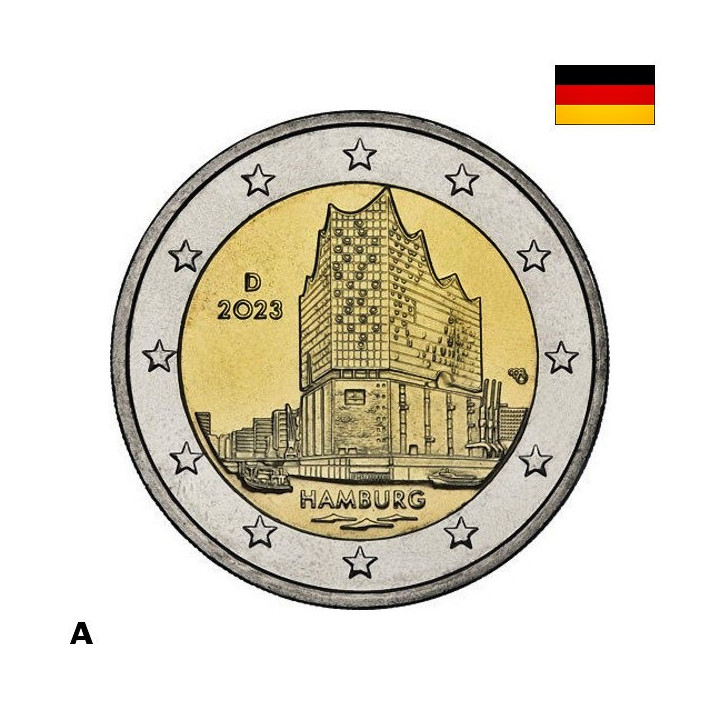 Germany 2 Euro 2023 A "Hamburg" UNC