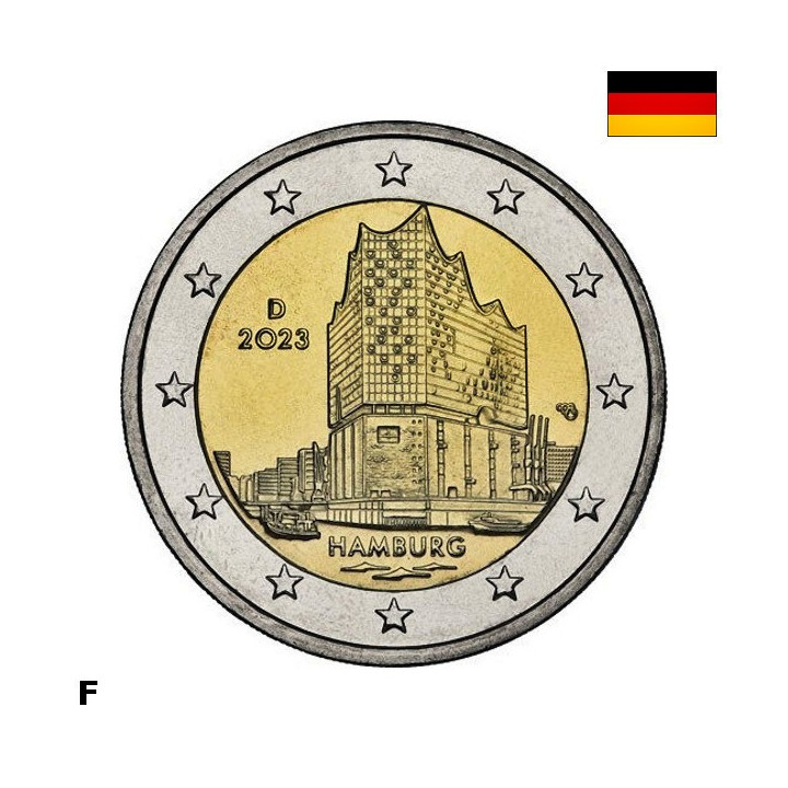 Germany 2 Euro 2023 F "Hamburg" UNC