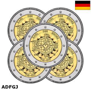 Germany 2 Euro 2023 ADFGJ "Charlemagne" UNC