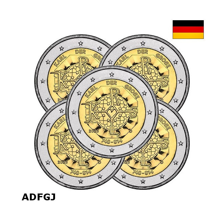 Germany 2 Euro 2023 ADFGJ "Charlemagne" UNC