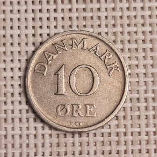 Denmark 10 Øre 1948 KM-841 VF