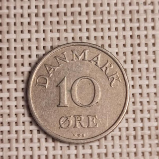 Denmark 10 Øre 1949 KM-841 VF
