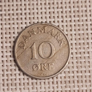 Denmark 10 Øre 1950 KM-841 VF