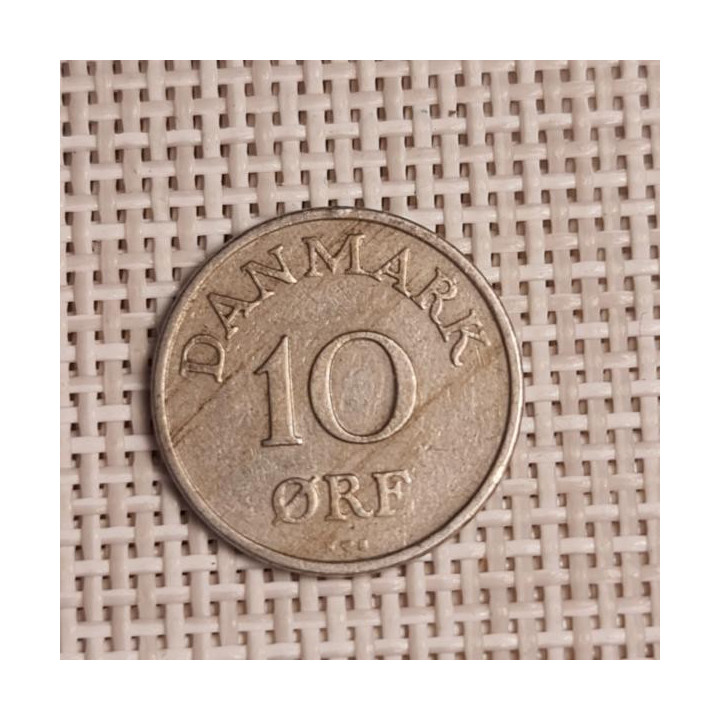 Denmark 10 Øre 1950 KM-841 VF