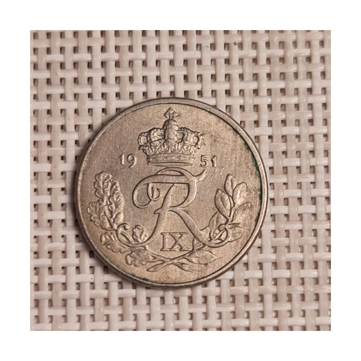 Denmark 10 Øre 1951 KM-841 VF