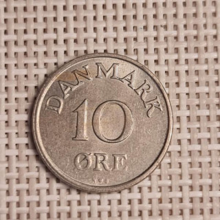 Denmark 10 Øre 1952 KM-841 VF