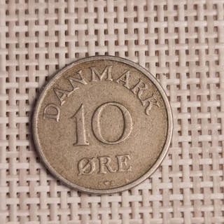 Denmark 10 Øre 1953 KM-841 VF