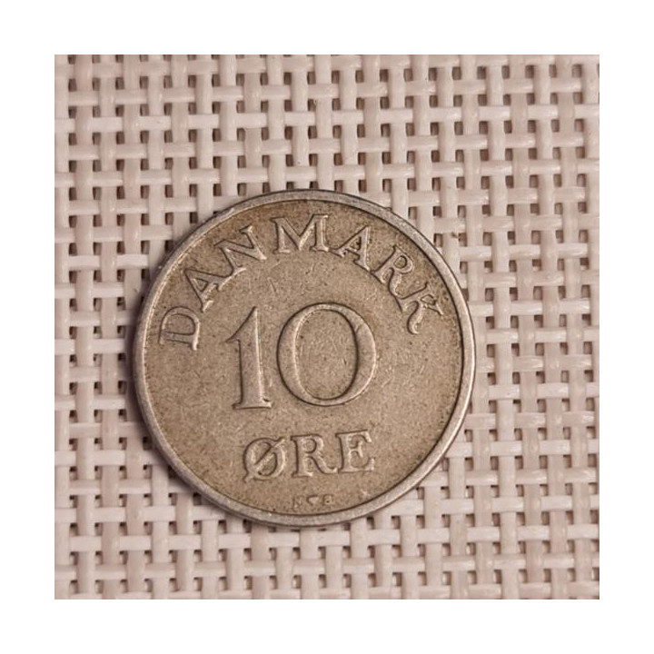 Denmark 10 Øre 1953 KM-841 VF