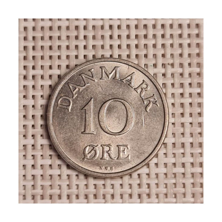Denmark 10 Øre 1954 KM-841 VF