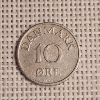 Denmark 10 Øre 1955 KM-841 VF
