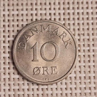 Denmark 10 Øre 1956 KM-841 VF