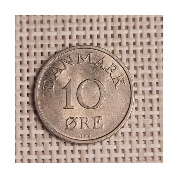 Denmark 10 Øre 1956 KM-841 VF
