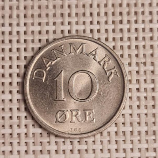 Denmark 10 Øre 1957 KM-841 VF