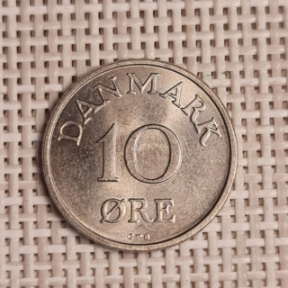 Denmark 10 Øre 1960 KM-841 VF