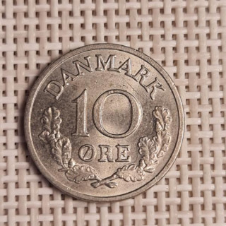 Denmark 10 Øre 1963 KM-849 VF