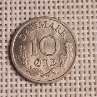 Denmark 10 Øre 1970 KM-849 VF