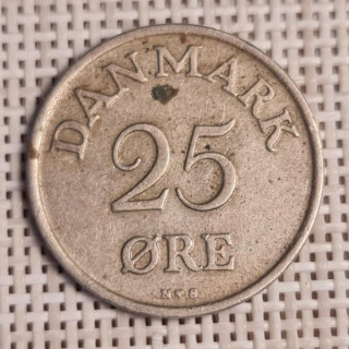 Denmark 25 Øre 1948 KM-842 VF