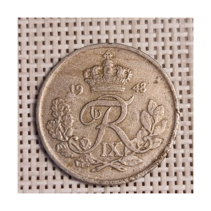 Denmark 25 Øre 1948 KM-842 VF