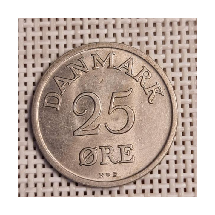 Denmark 25 Øre 1949 KM-842 VF