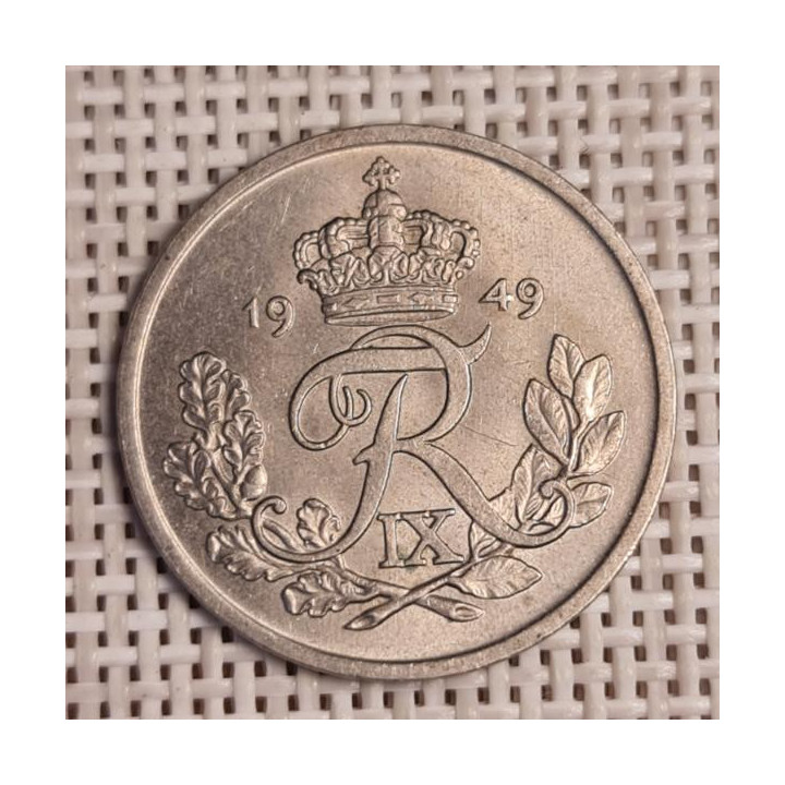 Denmark 25 Øre 1949 KM-842 VF