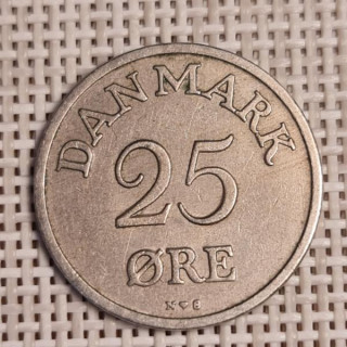 Denmark 25 Øre 1950 KM-842 VF