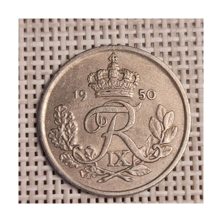 Denmark 25 Øre 1950 KM-842 VF