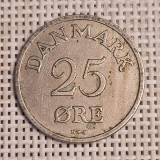 Denmark 25 Øre 1951 KM-842 VF