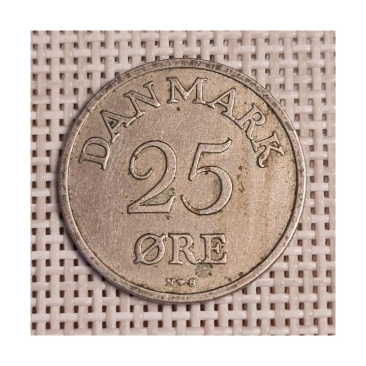 Denmark 25 Øre 1951 KM-842 VF