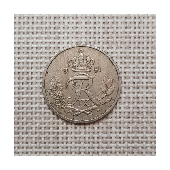 Denmark 25 Øre 1951 KM-842 VF
