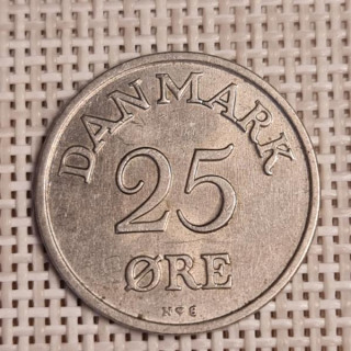 Denmark 25 Øre 1953 KM-842 VF