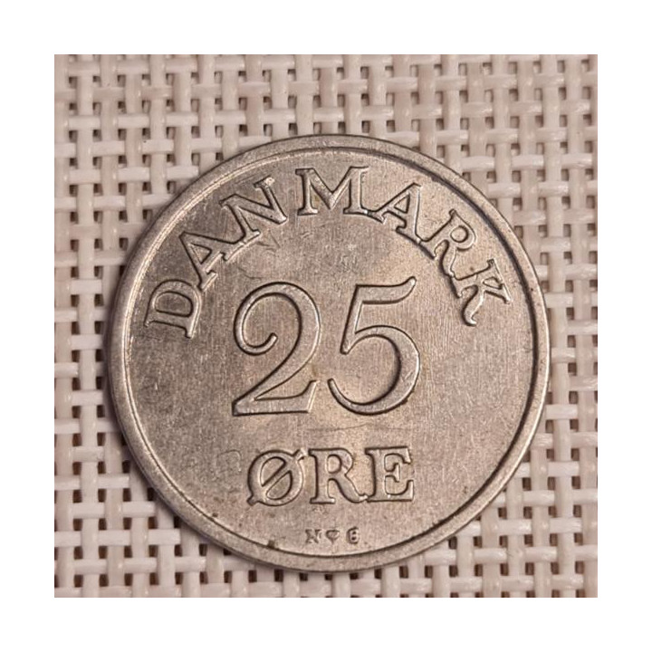 Denmark 25 Øre 1953 KM-842 VF