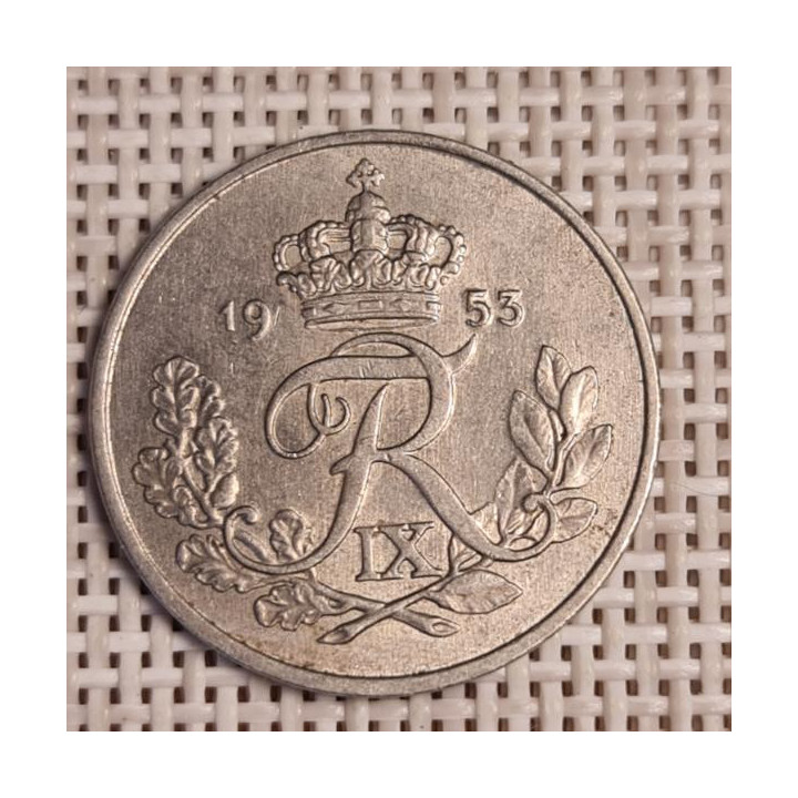 Denmark 25 Øre 1953 KM-842 VF