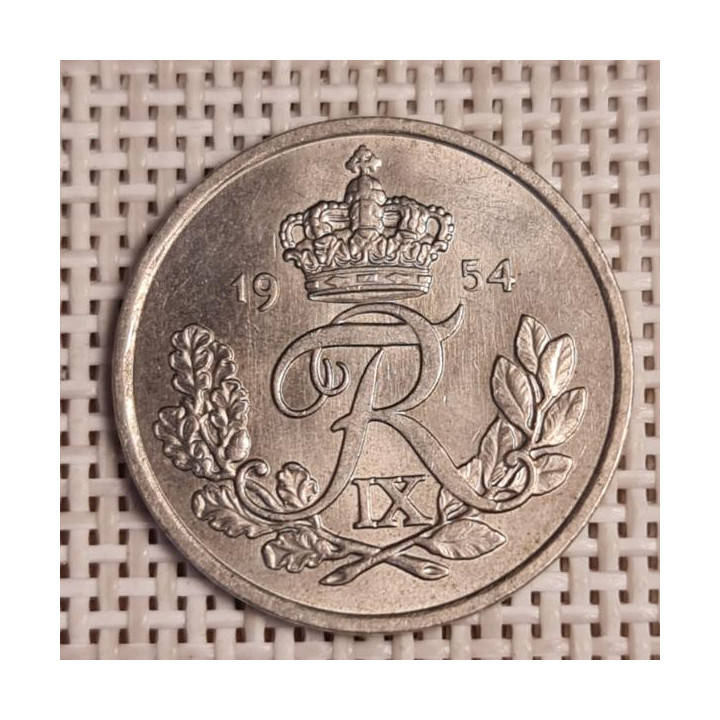 Denmark 25 Øre 1954 KM-842 VF