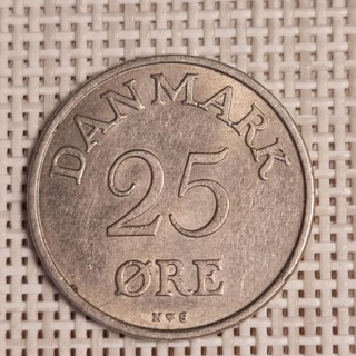 Denmark 25 Øre 1955 KM-842 VF